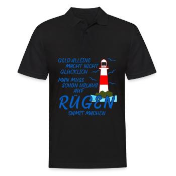 Rügen Spruch Insel Witz - Männer Poloshirt - Schwarz - Vorne - Kai (181cm)