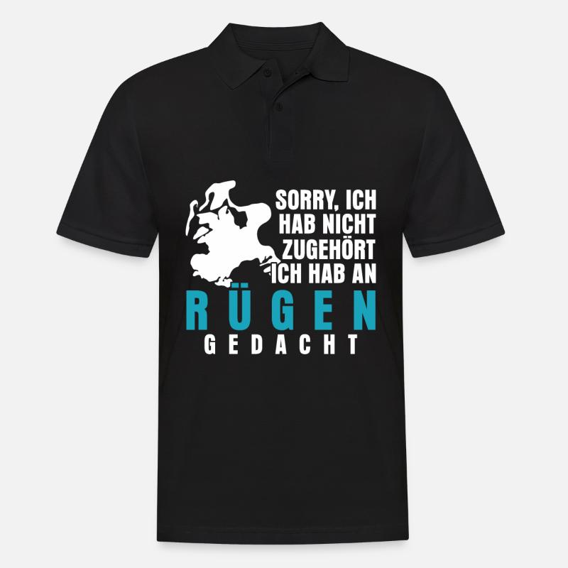 Rügen Urlaub Spruch - Männer Poloshirt - Schwarz