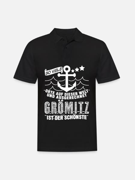 Grömitz Spruch Witz - Männer Poloshirt - Schwarz