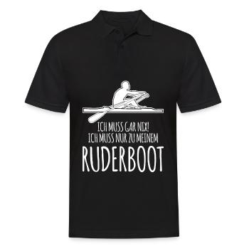 Ruderboot Rudern Ruderer Spruch - Männer Poloshirt - Schwarz - Vorne - Kai (181cm)
