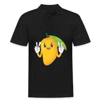 Glückliche Mango Sommer Früchte Liebhaber - Männer Poloshirt - Schwarz - Vorne - Kai (181cm)