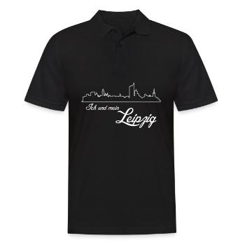 Leipzig Leipziger Spruch - Männer Poloshirt - Schwarz - Vorne - Kai (181cm)
