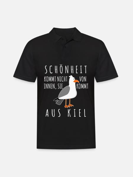 Kiel Spruch Witz Möwe - Männer Poloshirt - Schwarz