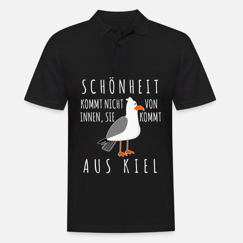 Kiel Spruch Witz Möwe - Männer Poloshirt - Schwarz