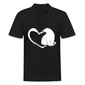 Polar Bear Polar Bear Heart - Men's Polo Shirt - black - Front - Kai (181cm)