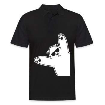 Eisbär Eisbären mit Sonnenbrille - Männer Poloshirt - Schwarz - Vorne - Kai (181cm)