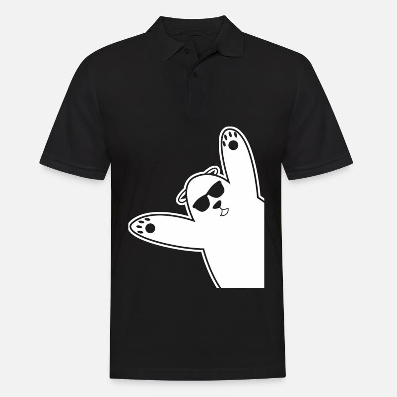 Eisbär Eisbären mit Sonnenbrille - Männer Poloshirt - Schwarz