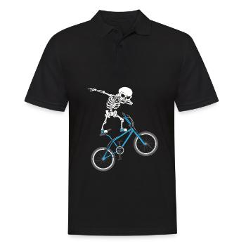 Dabbing Skeleton mtb Bicycle BMX Fun - Men's Polo Shirt - black - Front - Kai (181cm)