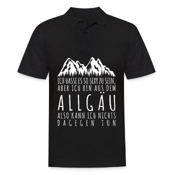 Allgäu Allgäuer Spruch lustig - Männer Poloshirt - Schwarz - Vorne - Kai (181cm)