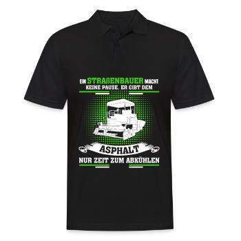 Straßenbauer - Straßenbau Spruch - Männer Poloshirt - Schwarz - Vorne - Kai (181cm)