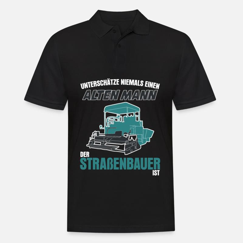 Straßenbauer Spruch - Männer Poloshirt - Schwarz
