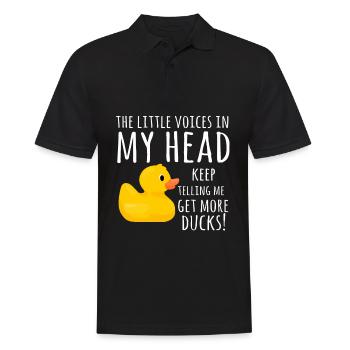 Funny Rubber Duck Small Voices in My Head - Men's Polo Shirt - black - Front - Kai (181cm)
