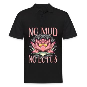 Kein Schlamm kein Lotus Witziges Yoga Zitat - Männer Poloshirt - Schwarz - Vorne - Kai (181cm)
