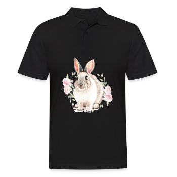 Cute watercolor Easter rabbit - Men's Polo Shirt - black - Front - Kai (181cm)