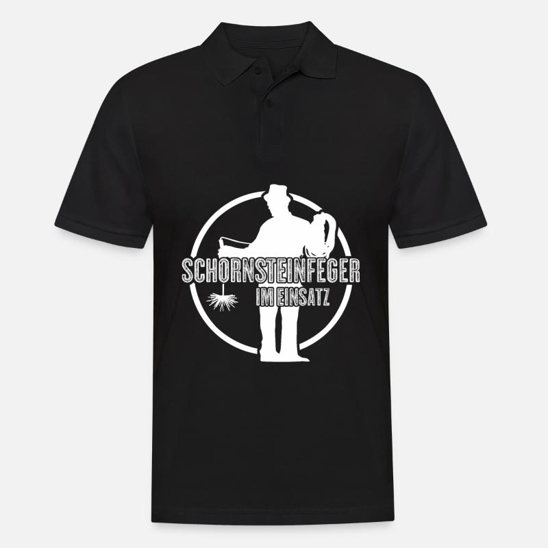 Schornsteinfeger Figur Spruch Im Einsatz - Männer Poloshirt - Schwarz