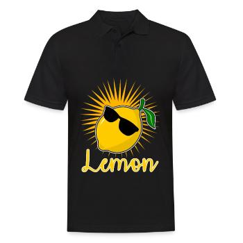 Zitrone - Männer Poloshirt - Schwarz - Vorne - Kai (181cm)