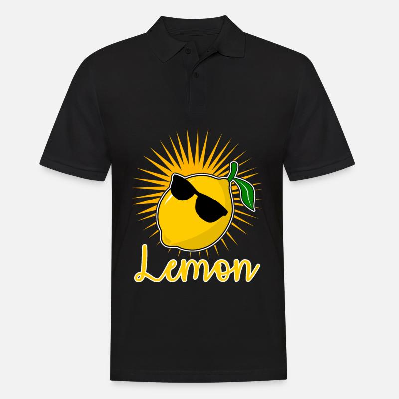 Zitrone - Männer Poloshirt - Schwarz