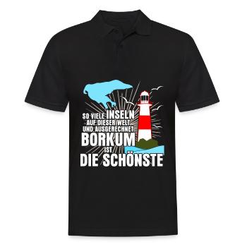 Borkum Insel Spruch - Männer Poloshirt - Schwarz - Vorne - Kai (181cm)