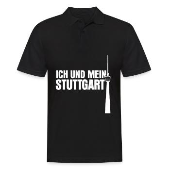 Stuttgart Stuttgarter Fernsehturm - Männer Poloshirt - Schwarz - Vorne - Kai (181cm)