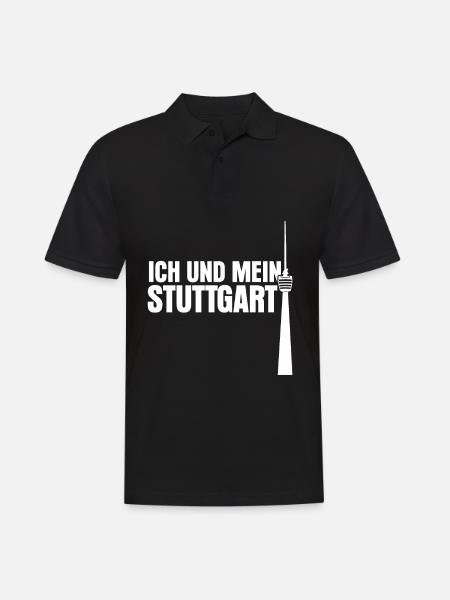 Stuttgart Stuttgarter Fernsehturm - Männer Poloshirt - Schwarz