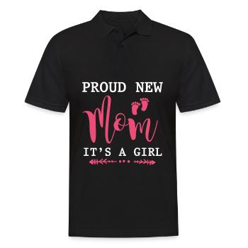 Proud mother girl newborn baby - Men's Polo Shirt - black - Front - Kai (181cm)