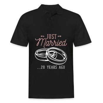 20e anniversaire de mariage 20 ans de mariage - Polo Homme - noir - Devant - Kai (181cm)