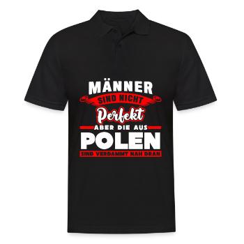 Polnisch Polska Polen Pole lustig - Männer Poloshirt - Schwarz - Vorne - Kai (181cm)