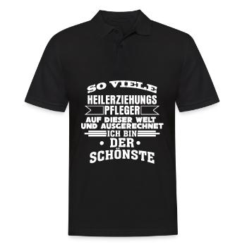 Heilerziehungspfleger - Männer Poloshirt - Schwarz - Vorne - Kai (181cm)
