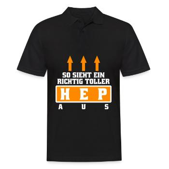Heilerziehungspfleger HEP Spruch - Männer Poloshirt - Schwarz - Vorne - Kai (181cm)