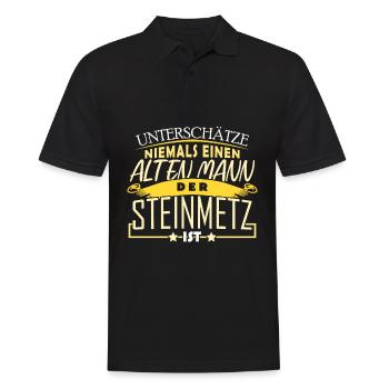 Steinmetz Bildhauer - Männer Poloshirt - Schwarz - Vorne - Kai (181cm)