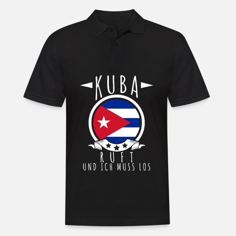 La Havane Cuba lance le drapeau de Cuba - Polo Homme - noir