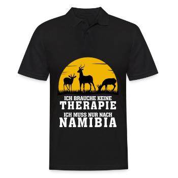 Namibia Therapie Urlaub Afrika - Männer Poloshirt - Schwarz - Vorne - Kai (181cm)