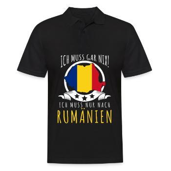 Romania Flagge Urlaub Rumänien - Männer Poloshirt - Schwarz - Vorne - Kai (181cm)