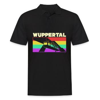 Wupptertaler Schwebebahn Retro Wuppertal - Männer Poloshirt - Schwarz - Vorne - Kai (181cm)