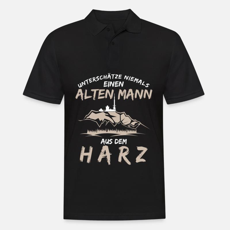 Harz Harzer Brocken - Männer Poloshirt - Schwarz