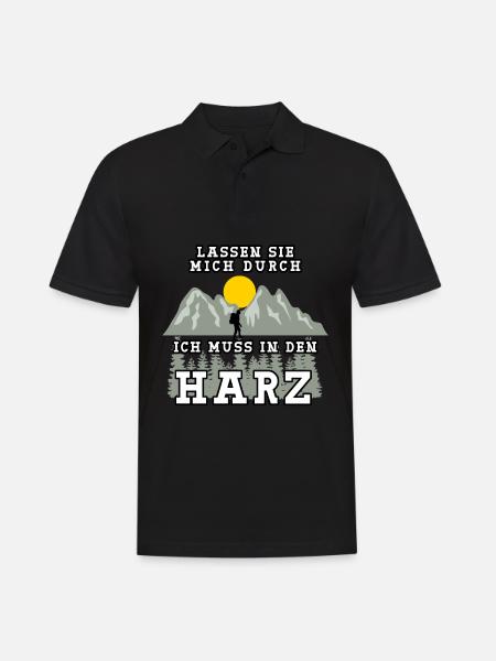 Harz Urlaub Harzer Wandern - Männer Poloshirt - Schwarz