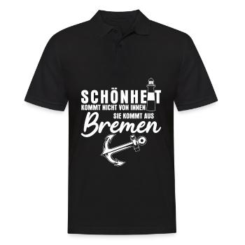 Bremer Schönheit aus Bremen - Männer Poloshirt - Schwarz - Vorne - Kai (181cm)