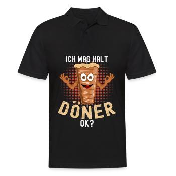 Ich mag Döner Kebab - Männer Poloshirt - Schwarz - Vorne - Kai (181cm)