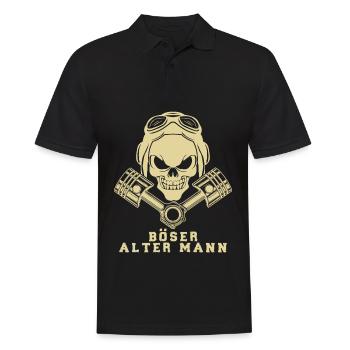 Böser alter Mann - Männer Poloshirt - Schwarz - Vorne - Kai (181cm)