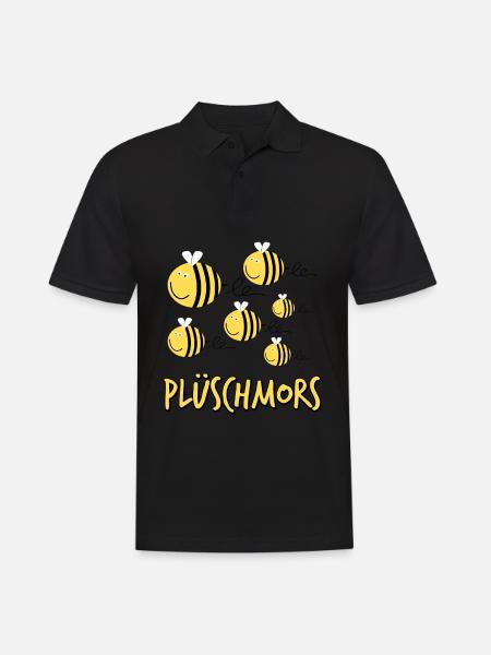 Plüschmors Plattdeutsch - Männer Poloshirt - Schwarz