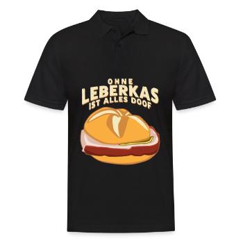 Leberkäse Leberkäsesemmel Leberkas - Männer Poloshirt - Schwarz - Vorne - Kai (181cm)