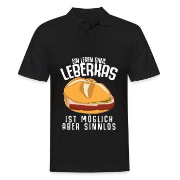 Leberkäse Fleischäse Leberkas - Männer Poloshirt - Schwarz - Vorne - Kai (181cm)