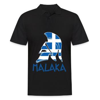 Malaka Grieche Griechenland Flagge Greek - Männer Poloshirt - Schwarz - Vorne - Kai (181cm)