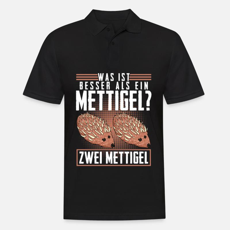Mettigel Hackfleisch Spruch Mett - Männer Poloshirt - Schwarz