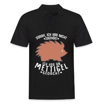 Mettigel Mettbrötchen Hackfleisch Mett - Männer Poloshirt - Schwarz - Vorne - Kai (181cm)