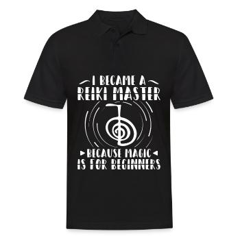 Reiki, l’énergie curative | Attention Japon Idée cadeau - Polo Homme - noir - Devant - Kai (181cm)