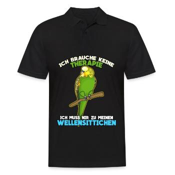 Wellensittiche Wellensittich - Männer Poloshirt - Schwarz - Vorne - Kai (181cm)