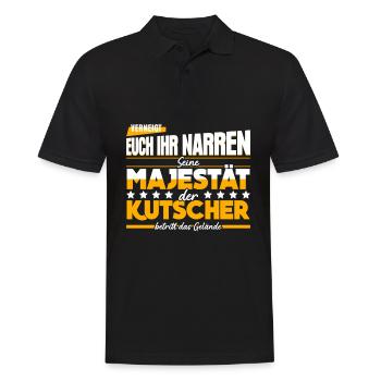 Kutsche Pferdekutsche Witz Kutscher - Männer Poloshirt - Schwarz - Vorne - Kai (181cm)