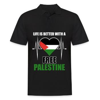 Palestine Flag Free Palestine - Men's Polo Shirt - black - Front - Kai (181cm)