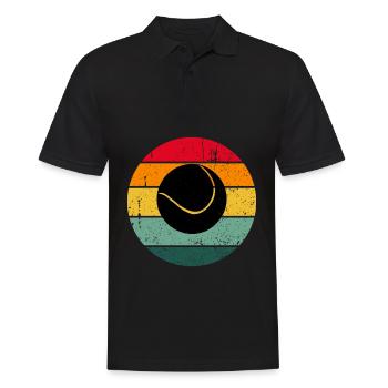 Vintage Retro Tennis Club Sport Verein - Polo Homme - noir - Devant - Kai (181cm)